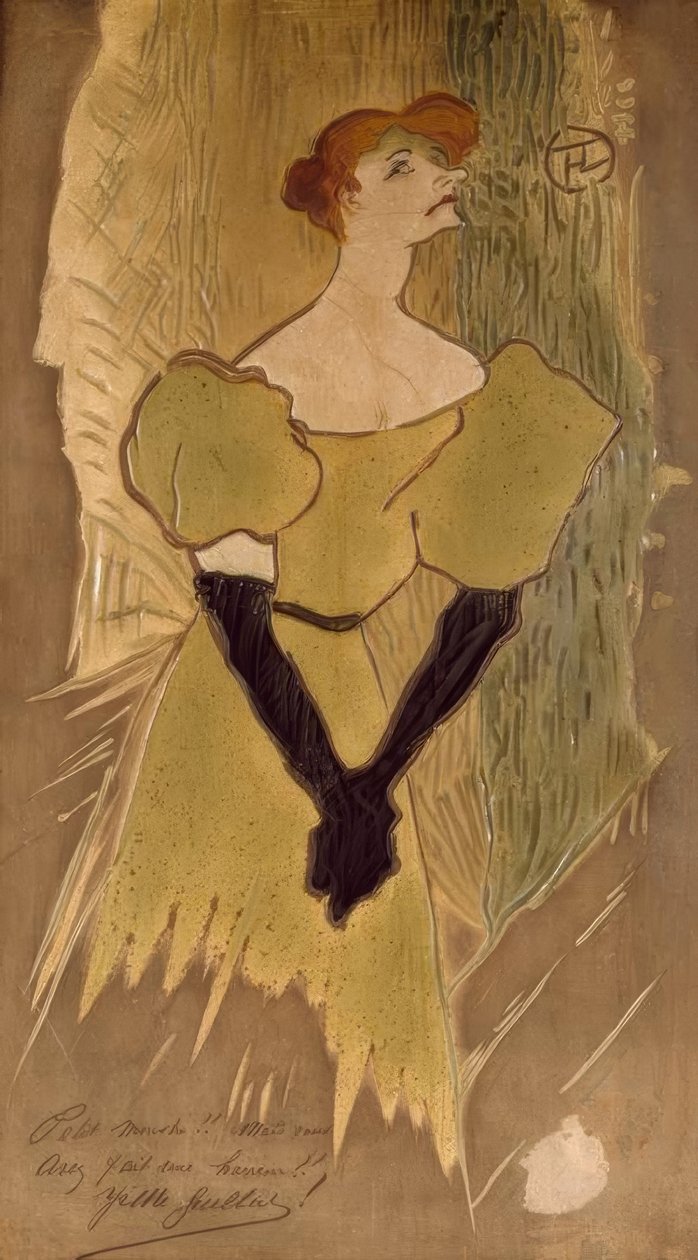 Toulouse-Lautrec, Yvette Guilbert / Terrakottaplatte, 1895 alkotó: Henri de Toulouse Lautrec