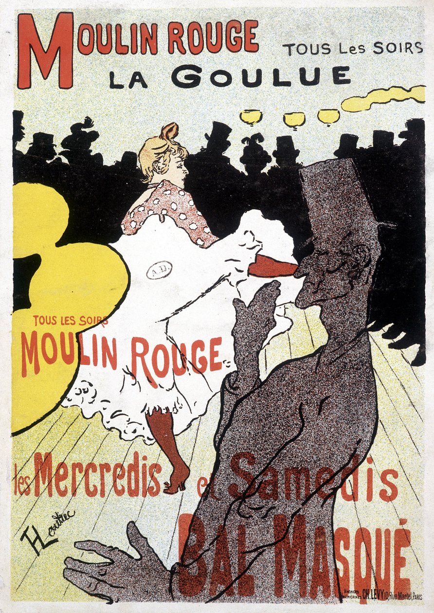 Toulouse Lautrec poszter a Moulin Rouge-hoz és a La Goulue-hoz alkotó: Henri de Toulouse Lautrec