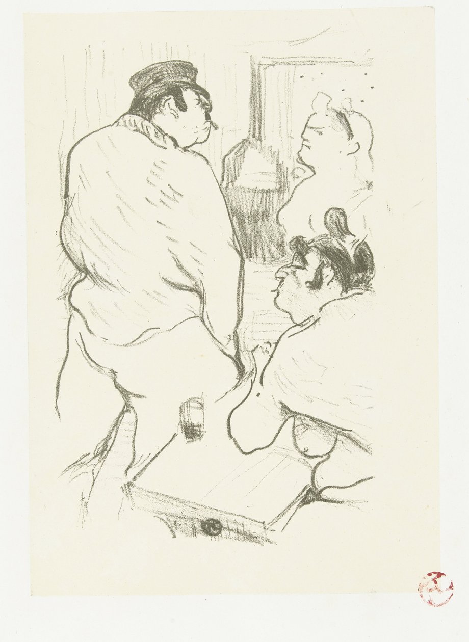 Két nő és férfi a bordélyházban La Terror de Grenelle alkotó: Henri de Toulouse Lautrec
