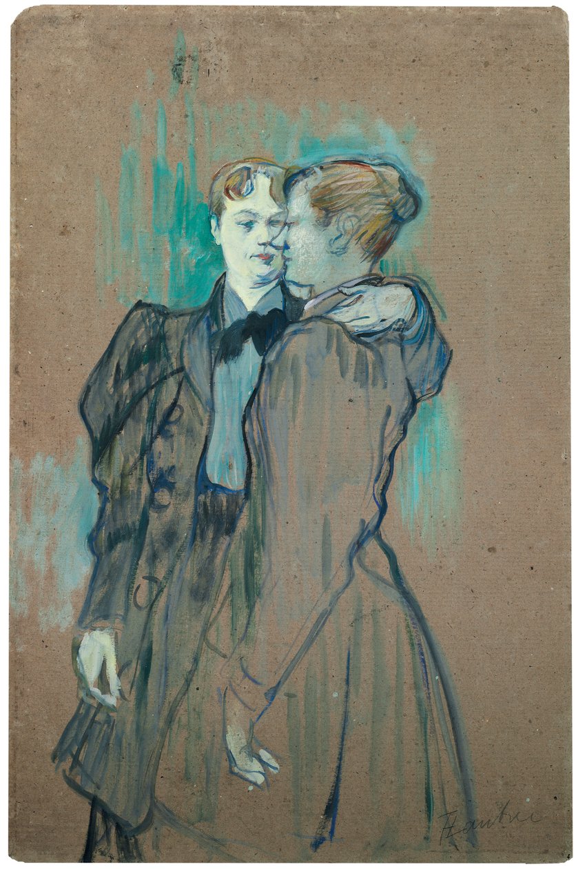 Két nő keringő; Deux femmes valsant, 1894 alkotó: Henri de Toulouse Lautrec