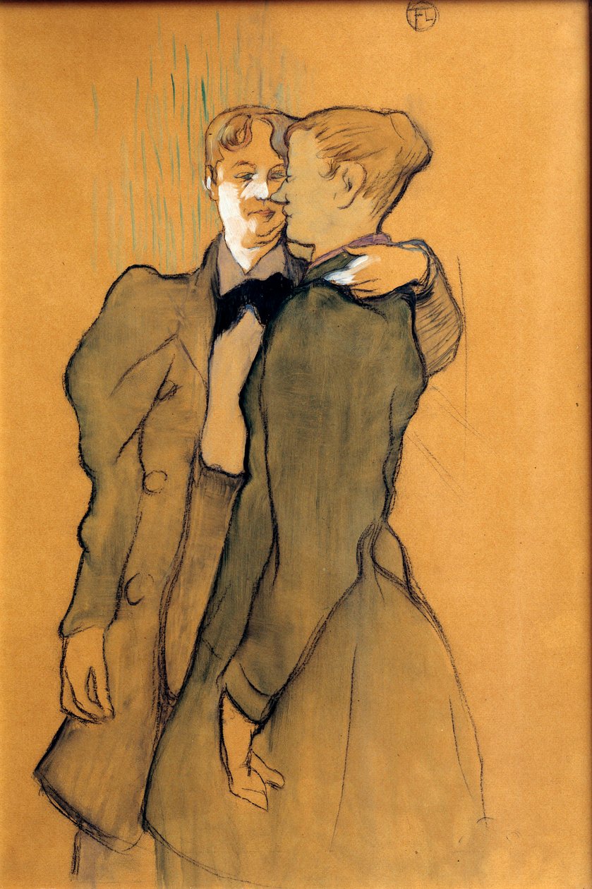 Két nő járkál. Henri De Toulouse Lautrec rajza (Toulouse-Lautrec alkotó: Henri de Toulouse Lautrec