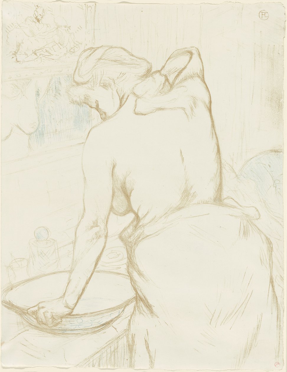 Mosó nő – a WC, ötös tányér az Elles-től alkotó: Henri de Toulouse Lautrec