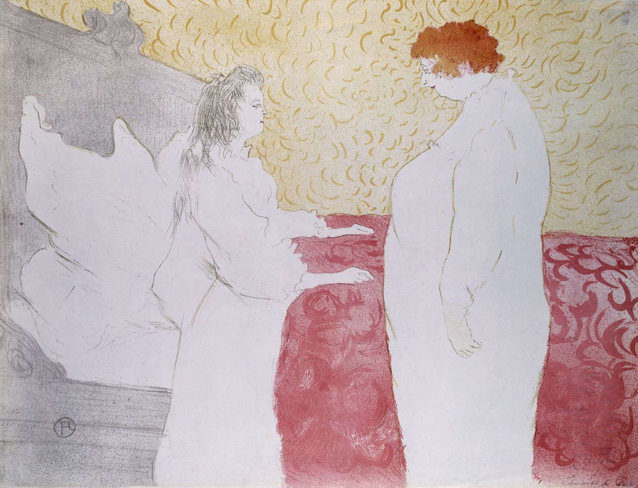 Nő az ágyban, Profil – a kis kar, az Elles-től; Nő az ágyban, profil – a Petit Levernél, Ellesből, 1896 alkotó: Henri de Toulouse Lautrec