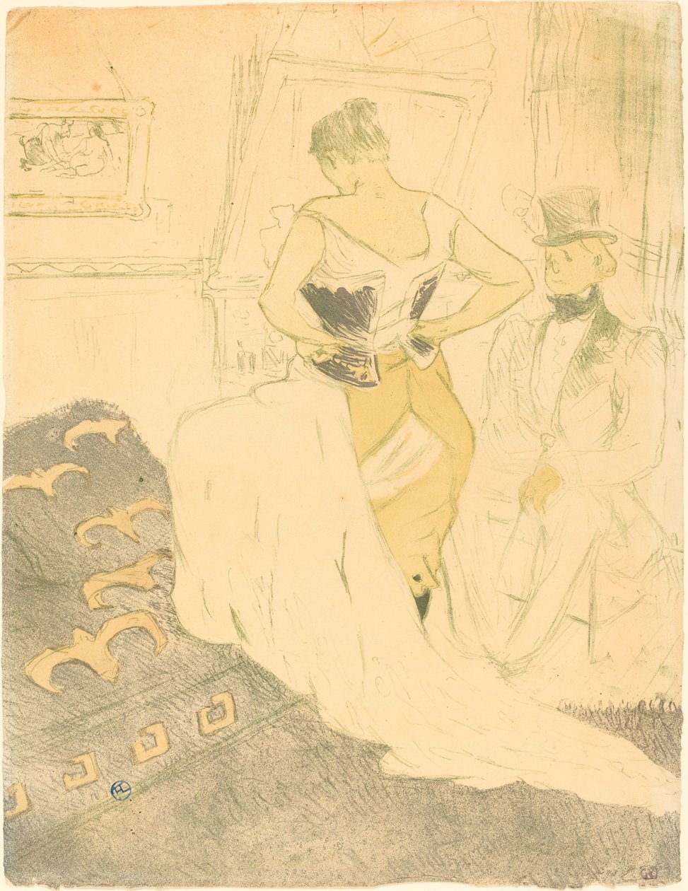 Fűzős nő (Femme en corset) alkotó: Henri de Toulouse Lautrec