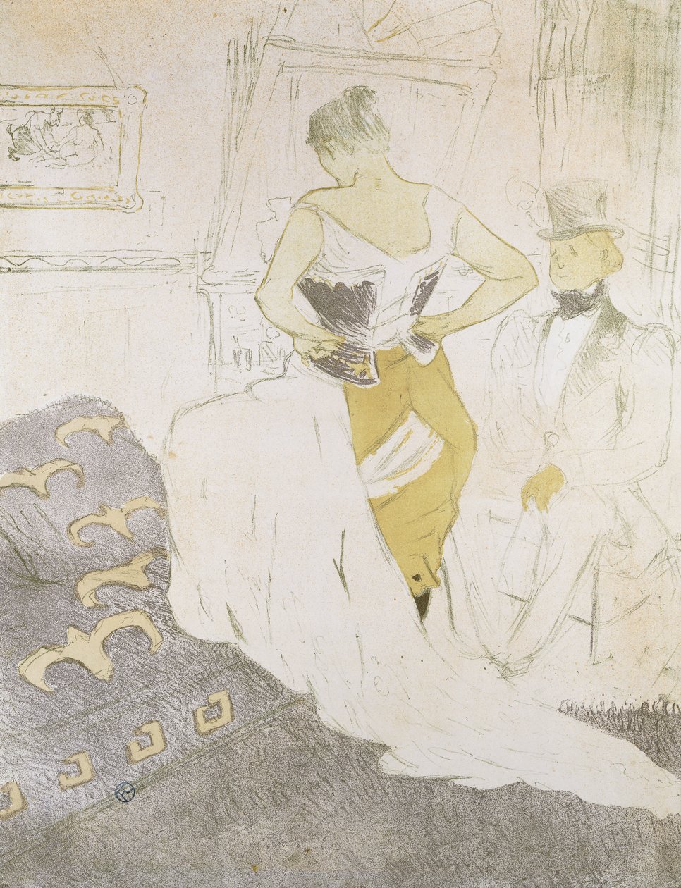 Fűzős nő, Ellesből; Femme en Corset, Ellesből, 1896 alkotó: Henri de Toulouse Lautrec