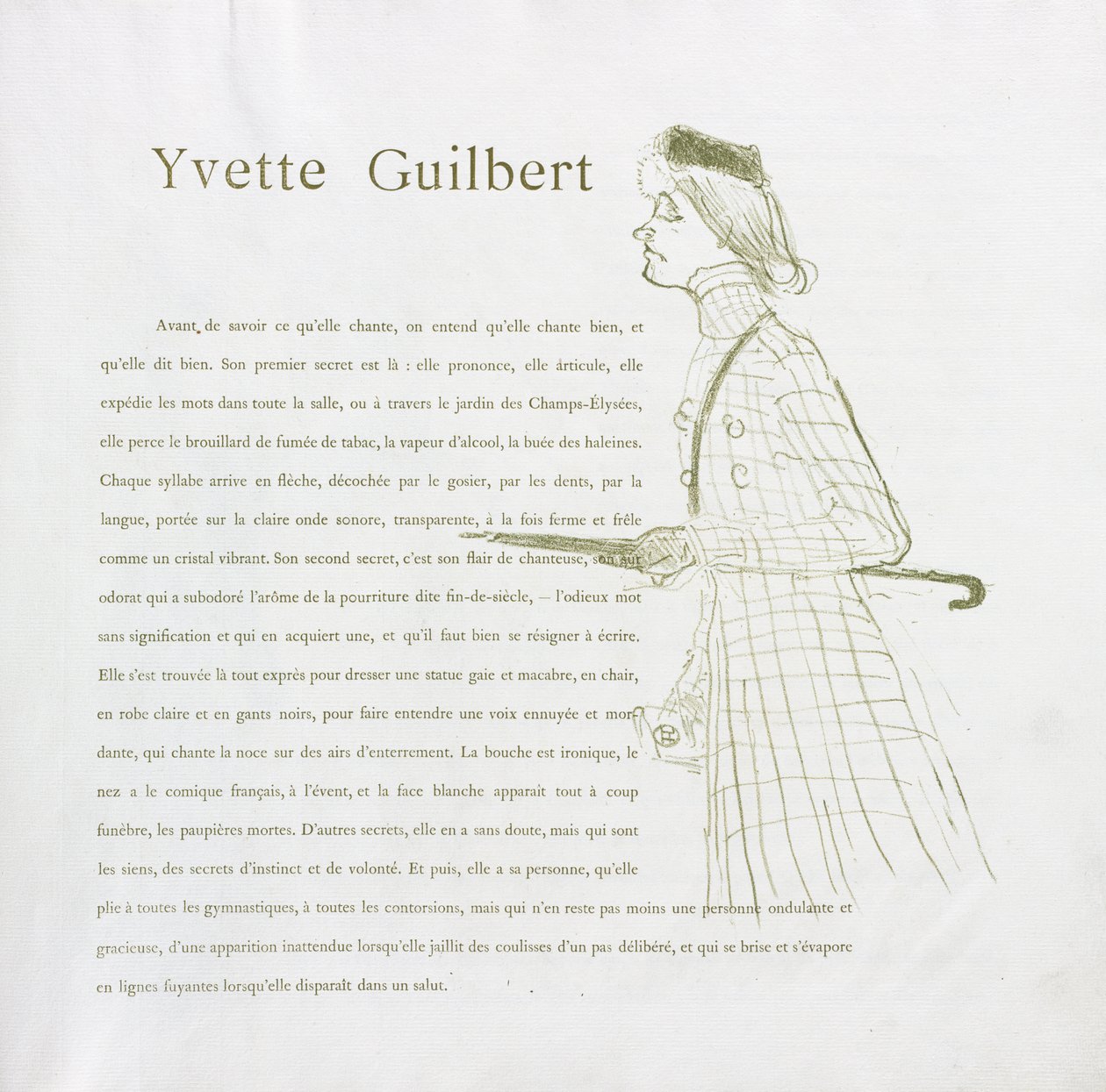 Yvette Guilbert-Francia sorozat: 1. sz alkotó: Henri de Toulouse Lautrec