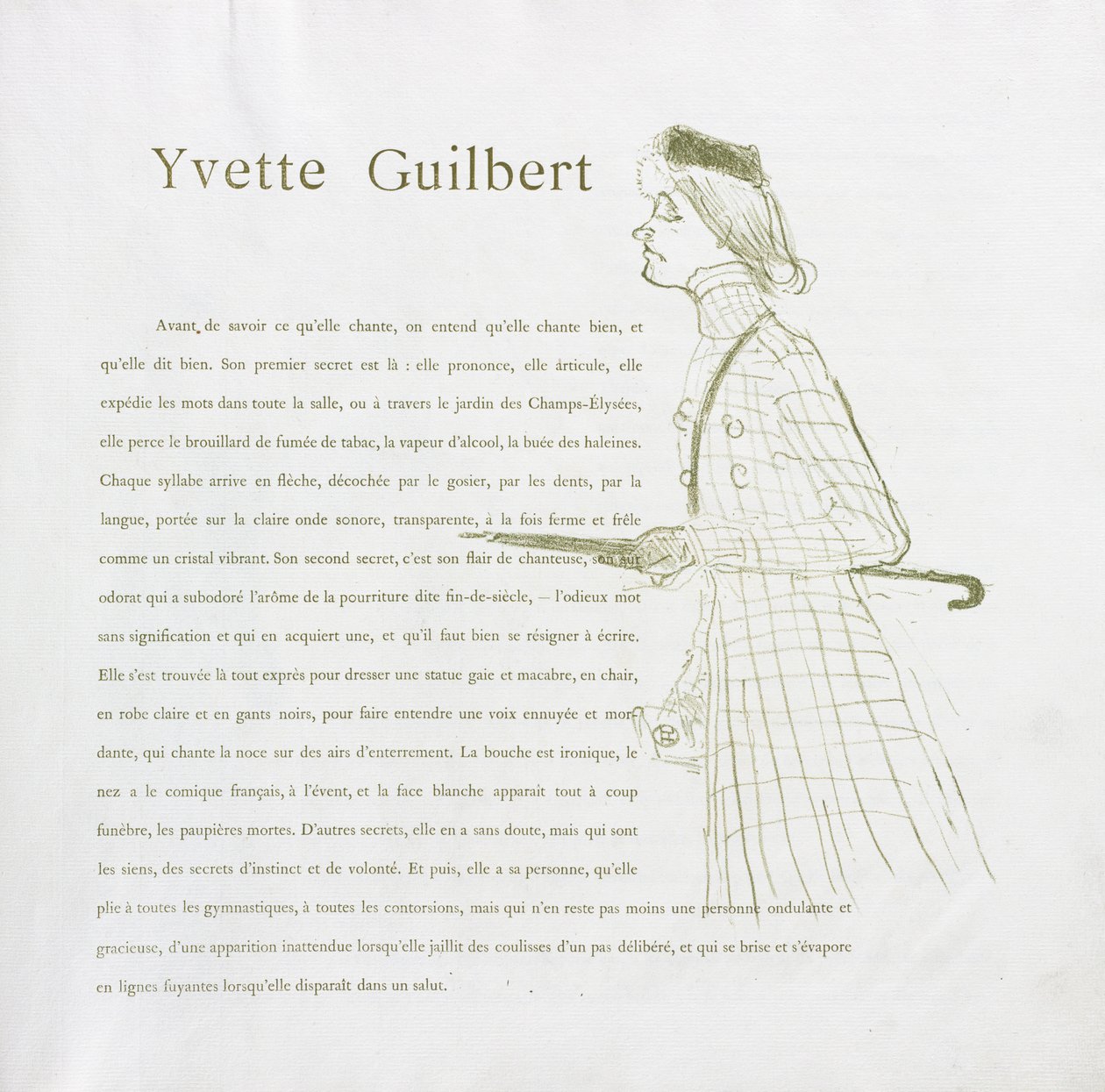 Yvette Guilbert-francia sorozat: 1894. 1. sz. alkotó: Henri de Toulouse Lautrec