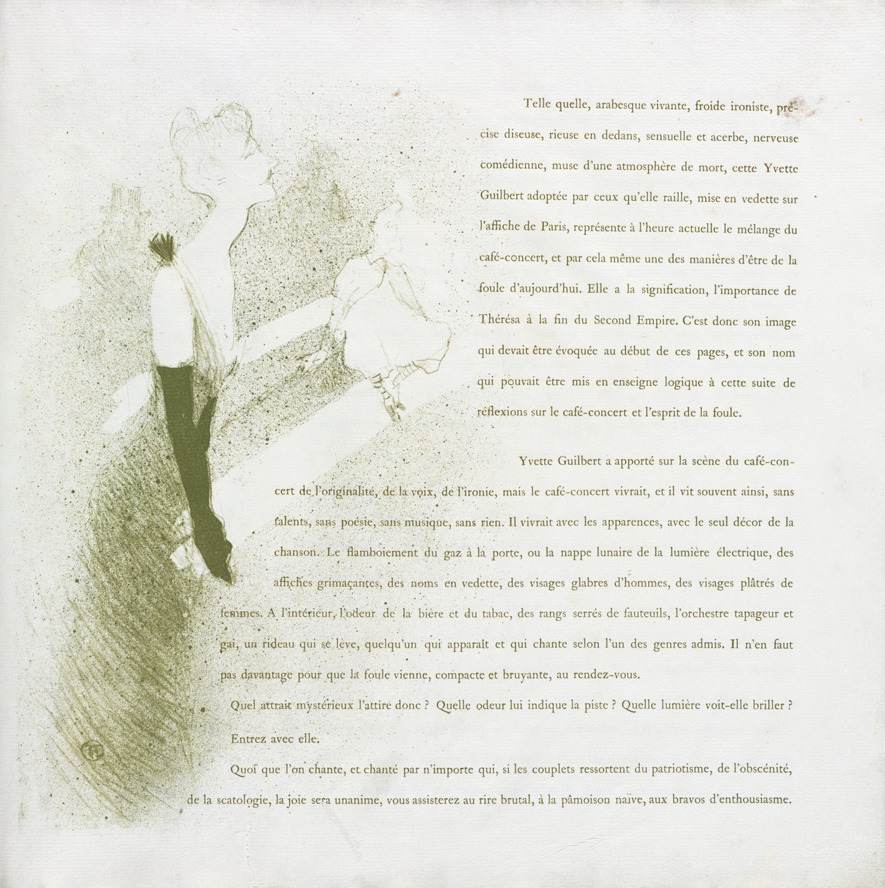 Yvette Guilbert-Francia sorozat: 2. sz alkotó: Henri de Toulouse Lautrec