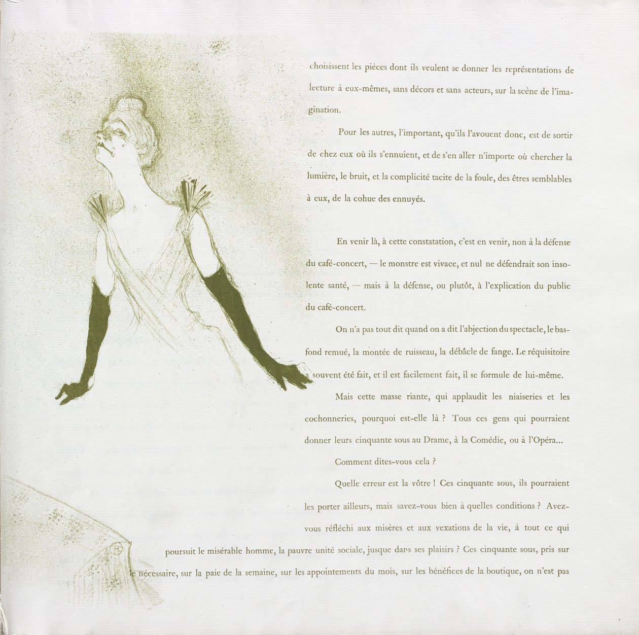 Yvette Guilbert-Francia sorozat: 4. sz alkotó: Henri de Toulouse Lautrec