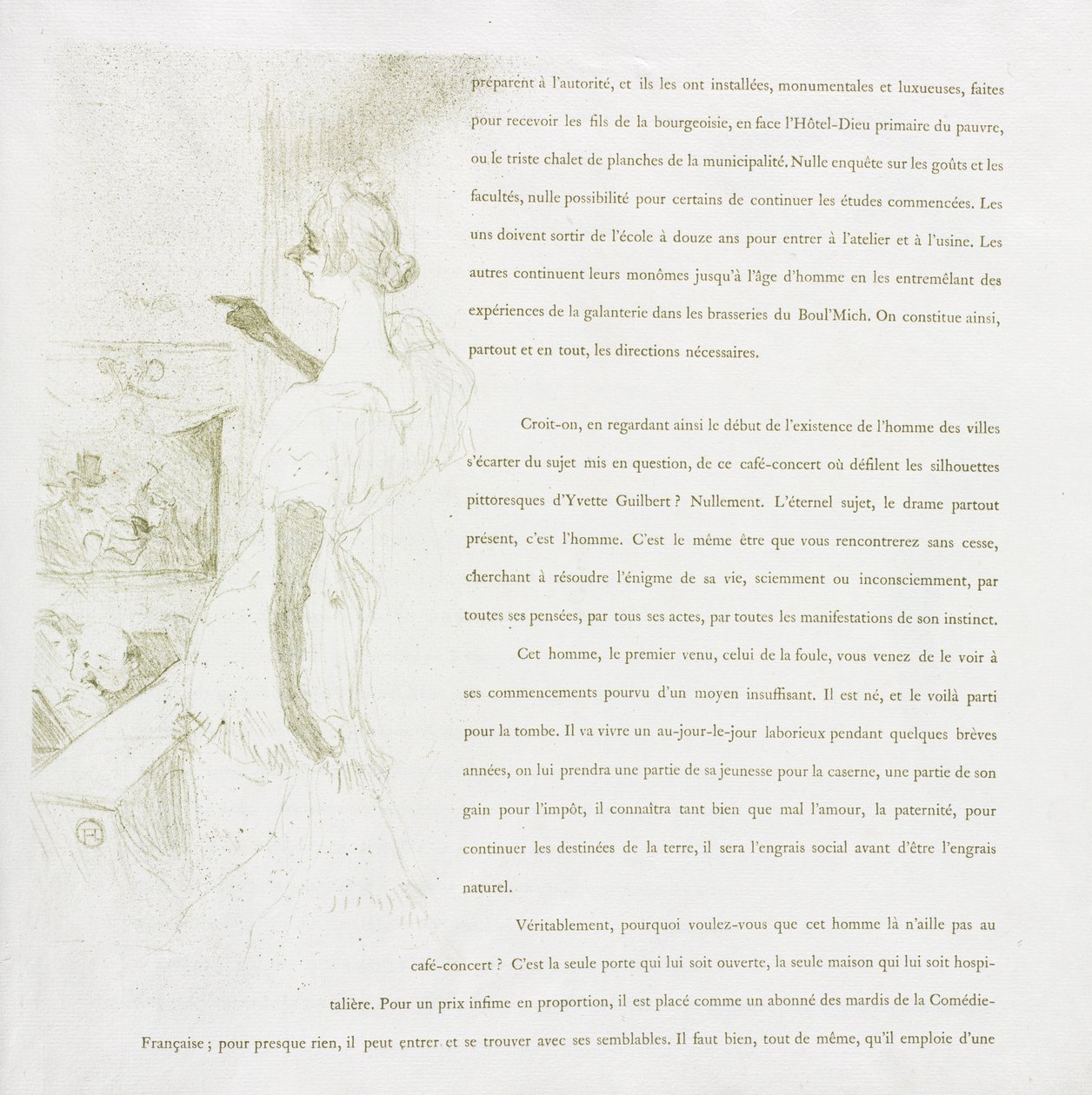 Yvette Guilbert-Francia sorozat: 6. sz alkotó: Henri de Toulouse Lautrec