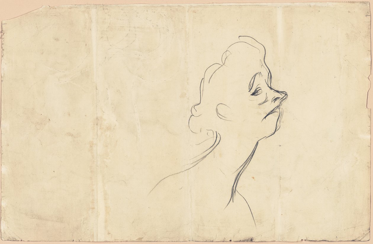 Yvette Guilbert (recto) Háromnegyedes tanulmány Yvette Guilbertről (fordítva) alkotó: Henri de Toulouse Lautrec