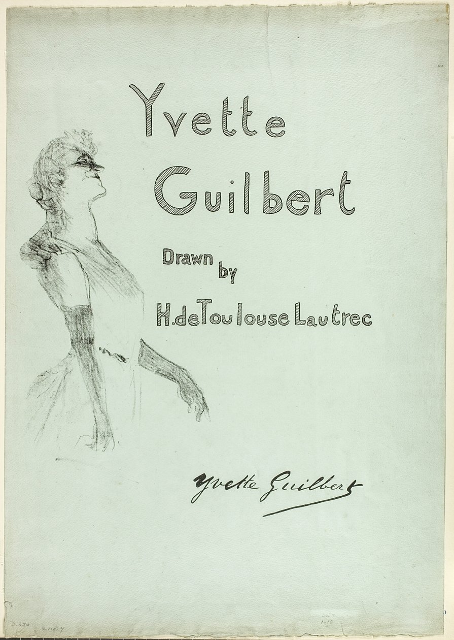 Yvette Guilbert a színpadon, Yvette Guilberttől alkotó: Henri de Toulouse Lautrec