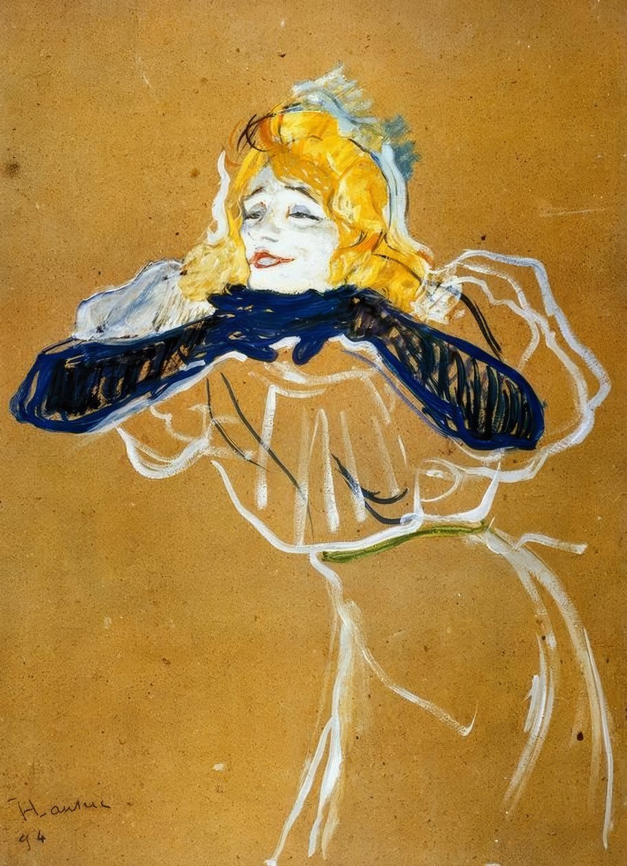 Yvette Guilbert énekli a Linger Longer Loot alkotó: Henri de Toulouse Lautrec