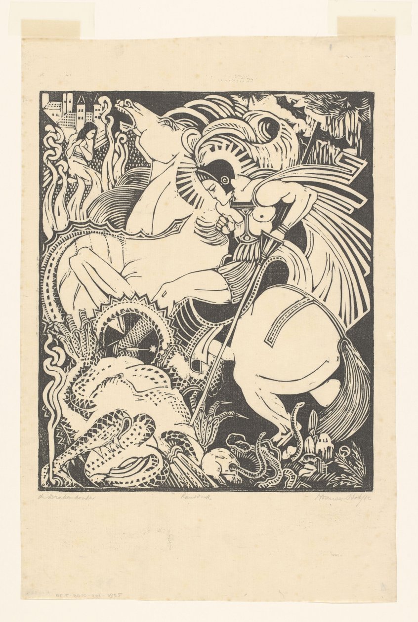 De Drakendooder (eredeti cím az objektumon) alkotó: Henri van der Stok (signed by artist)
