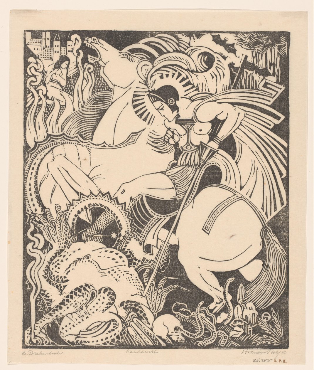 De drakendooder (eredeti cím az objektumon) alkotó: Henri van der Stok (signed by artist)