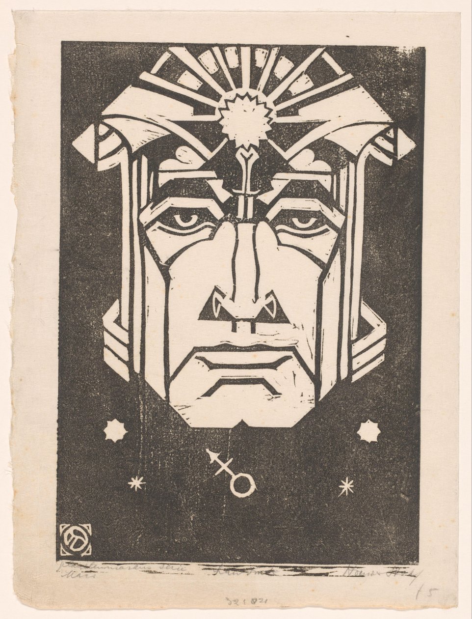 Mars (eredeti cím az objektumon) Planetenmaskers (eredeti sorozatcím az objektumon) alkotó: Henri van der Stok (signed by artist)
