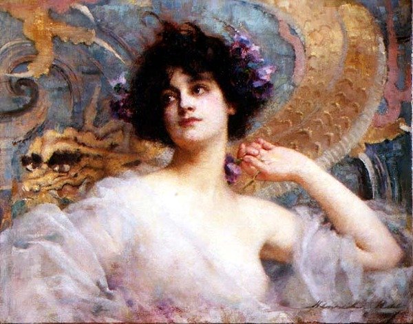 Egy fiatal szépség portréja, 1904 körül alkotó: Henrietta Rae