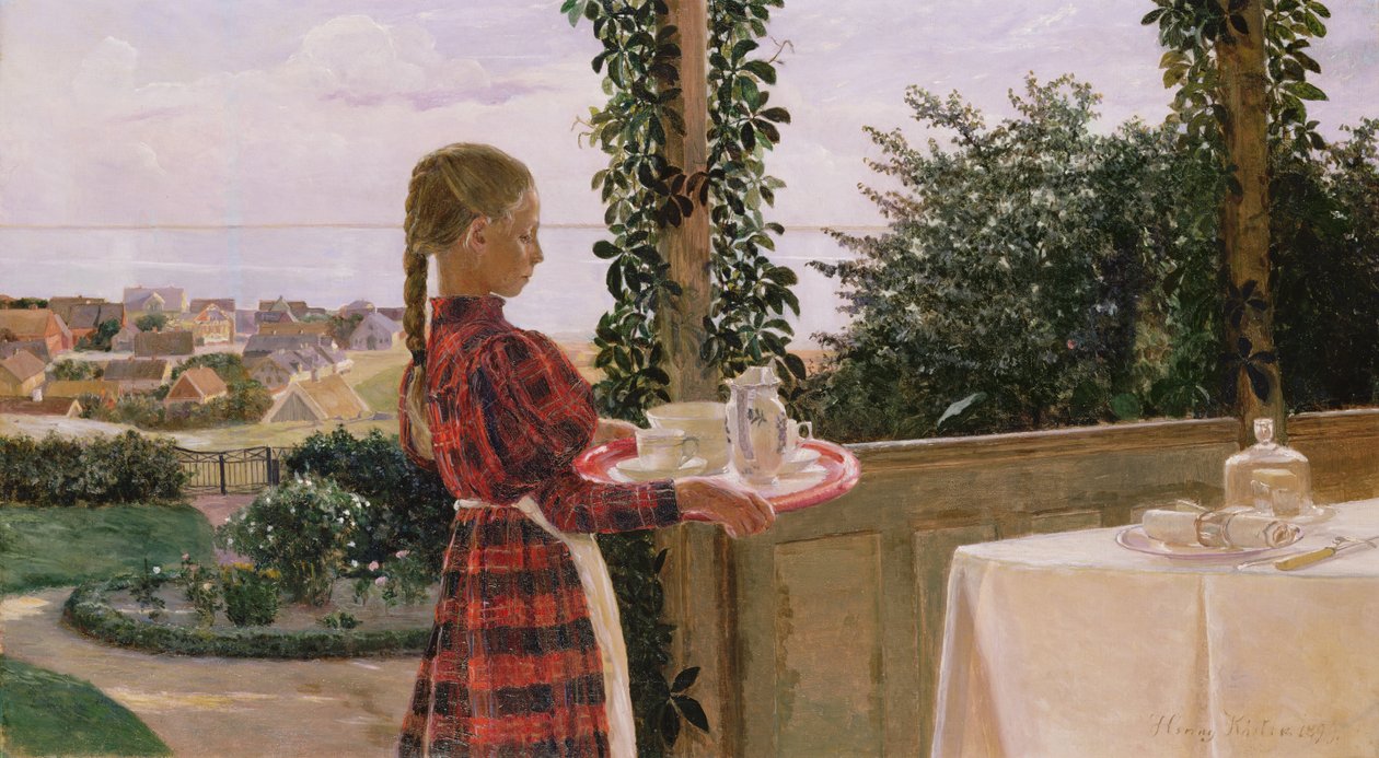 Teázás a verandán, 1899 alkotó: Henriette Elisabeth Koster Panduro