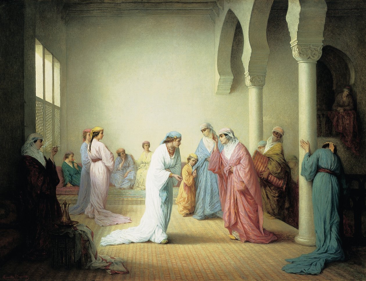 Érkezés a hárembe Konstantinápolyban, 1861 alkotó: Henriette Browne