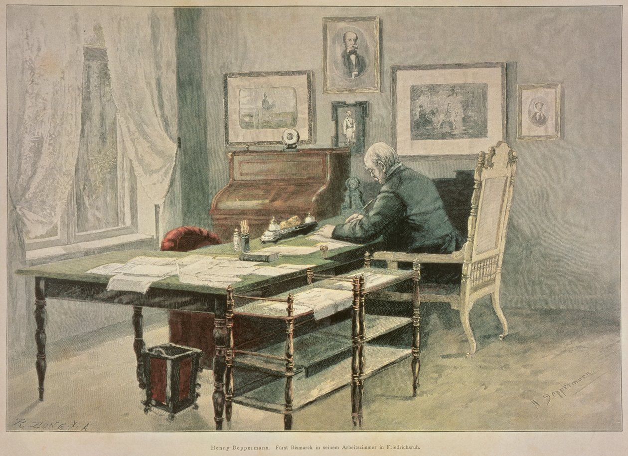 Bismarck herceg friedrichsruhi dolgozószobájában, 1890 körül alkotó: Henriette Deppermann