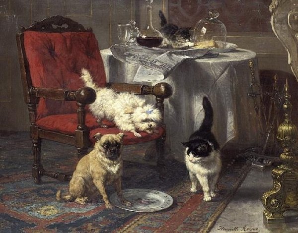Egy kis sajt (olaj, vászon) alkotó: Henriëtte Ronner Knip