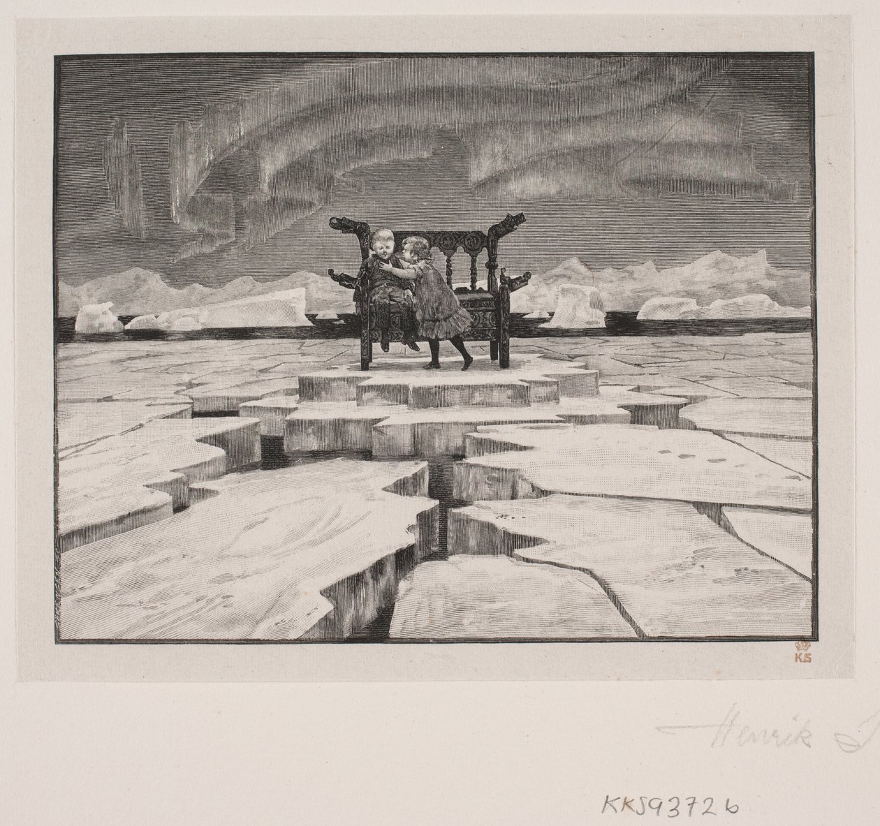 Illusztráció H. C. Andersenhez: "A hókirálynő" alkotó: Henrik Arnold Hamilkar Sørensen