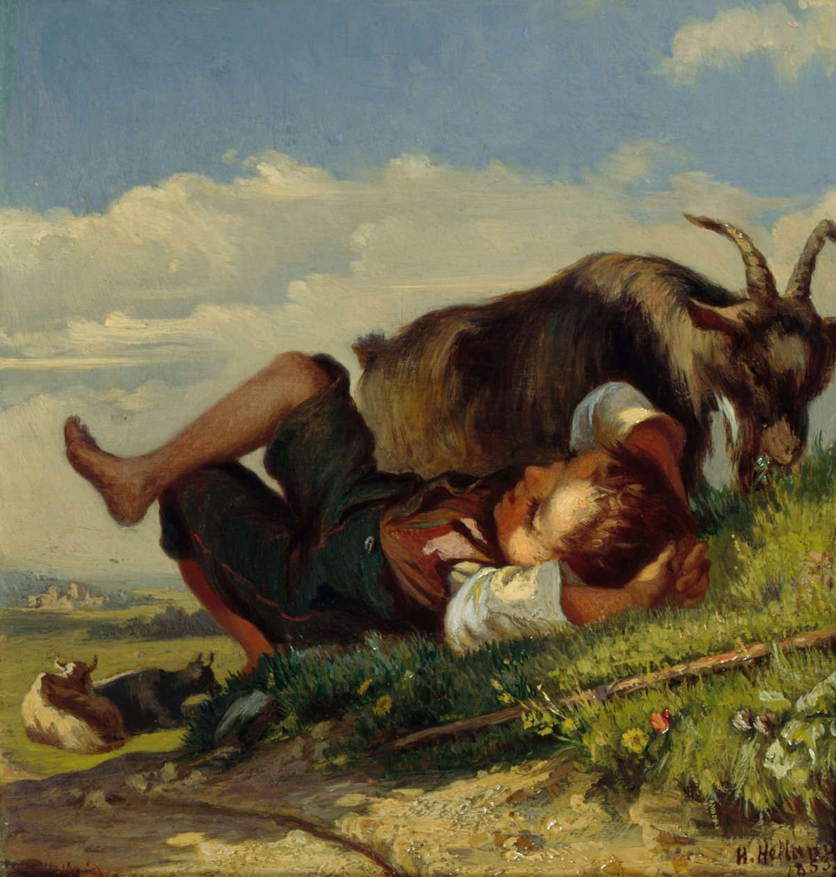 Pásztorfiú kecskékkel alkotó: Henrik August Helland