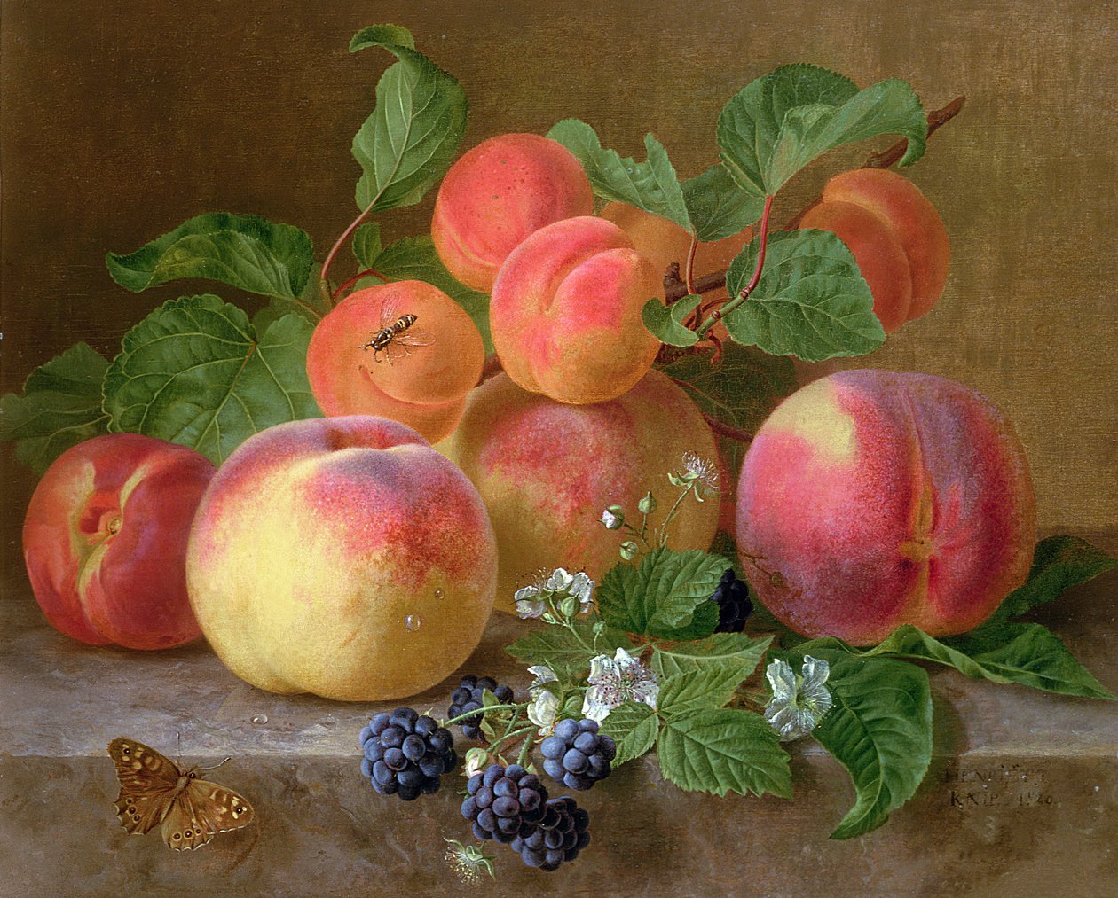 Őszibarack csendélete alkotó: Henriëtte Ronner Knip