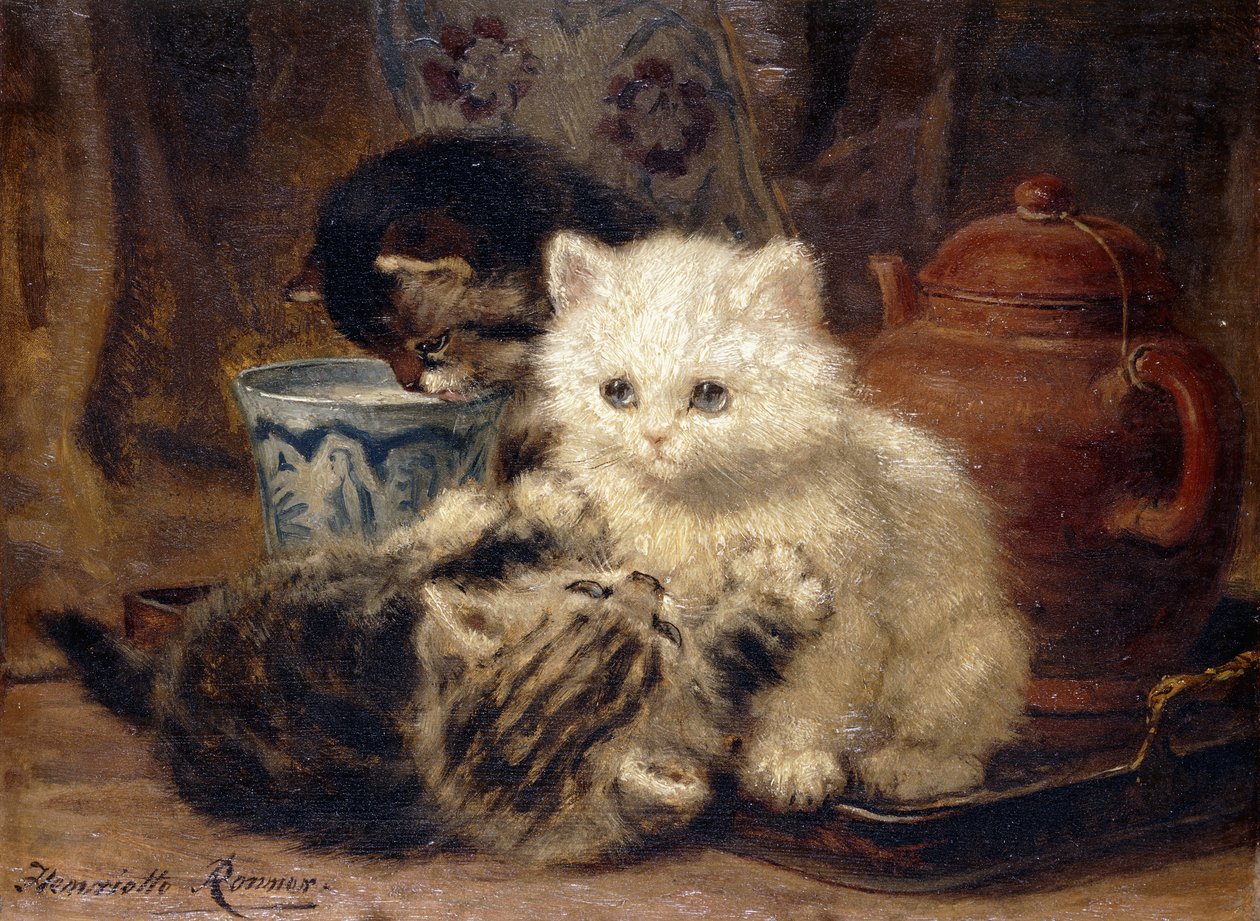 Délutáni tea, alkotó: Henriëtte Ronner Knip