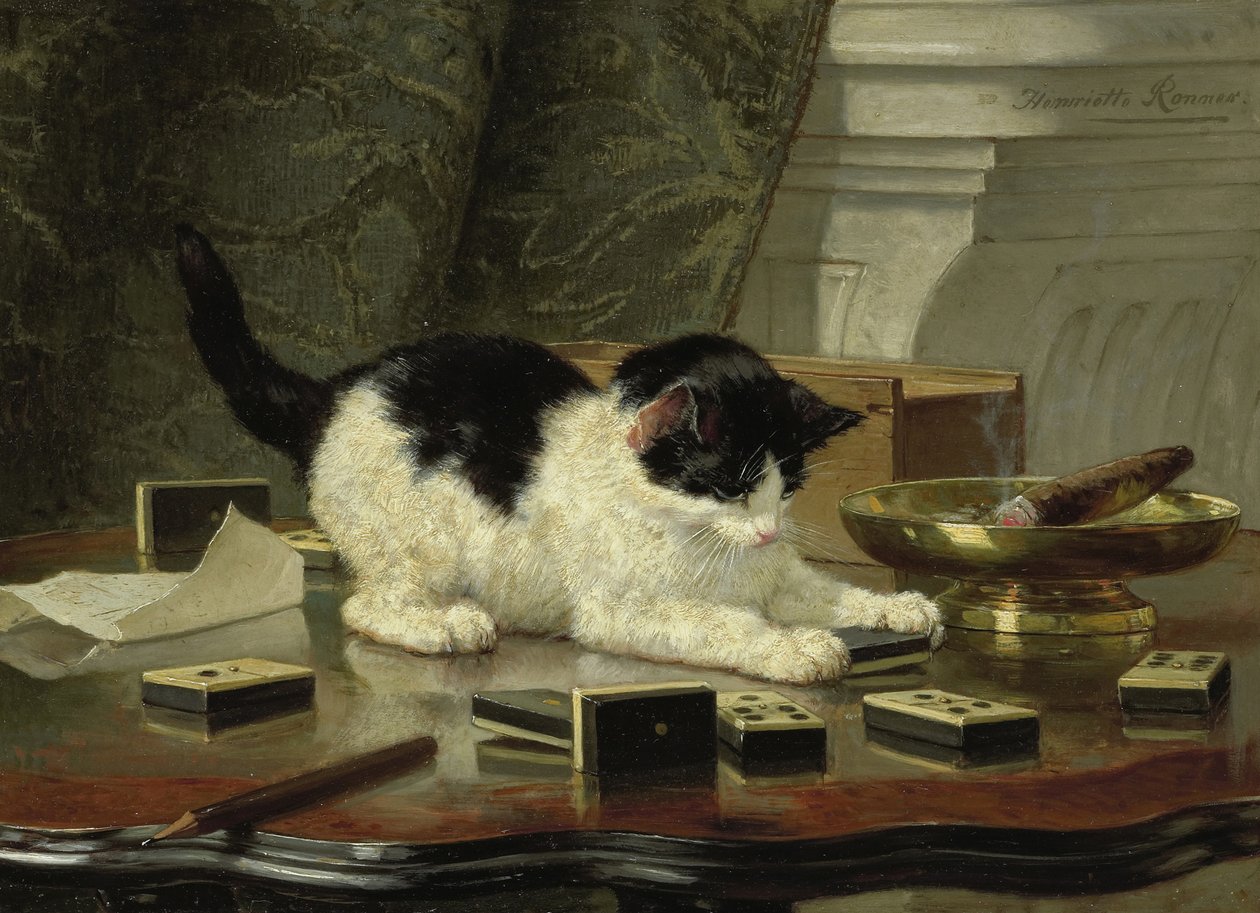 Kiscicák játék, 1860-1870 körül alkotó: Henriëtte Ronner Knip