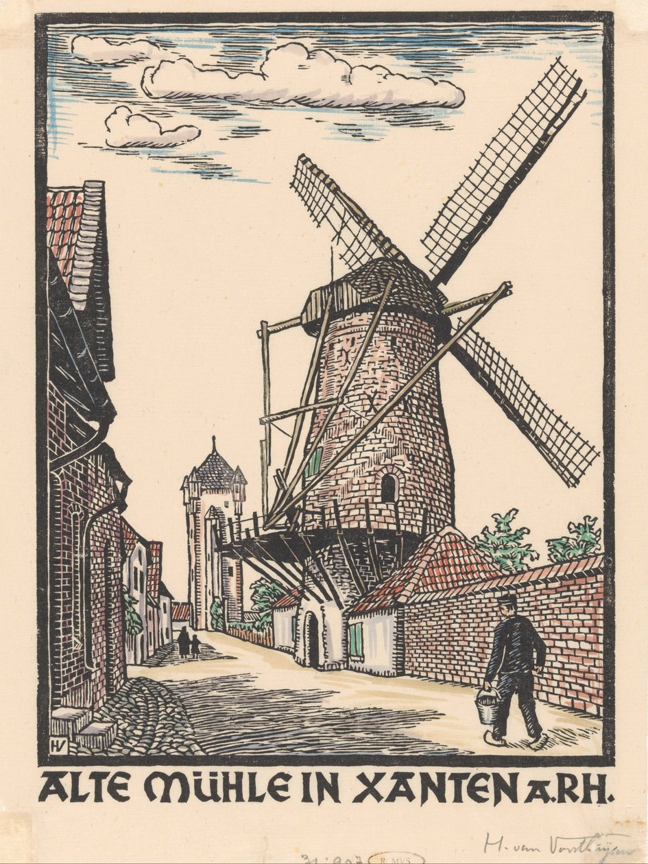 Szélmalom Xantenben alkotó: Henriëtte van Hove (signed by artist)