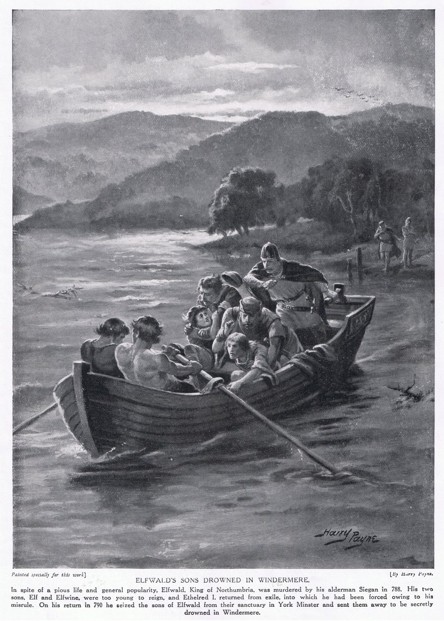 Elfwald fia az 1920-as években, Windermere-ben, 788-ban fulladt meg alkotó: Henry A. Payne