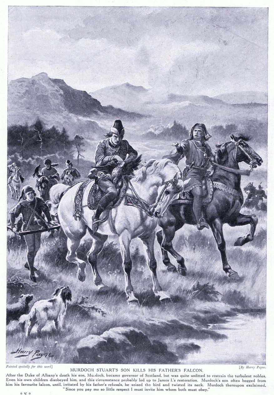 Murdoch Stuart fia megöli apja sólymát, 1920-as évek alkotó: Henry A. Payne