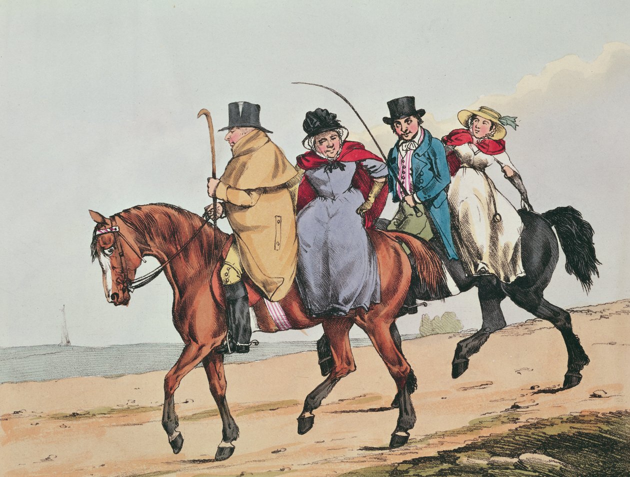 Yeomanry of England látogatóban, 1821 (színes rézkarc) alkotó: Henry Aiken