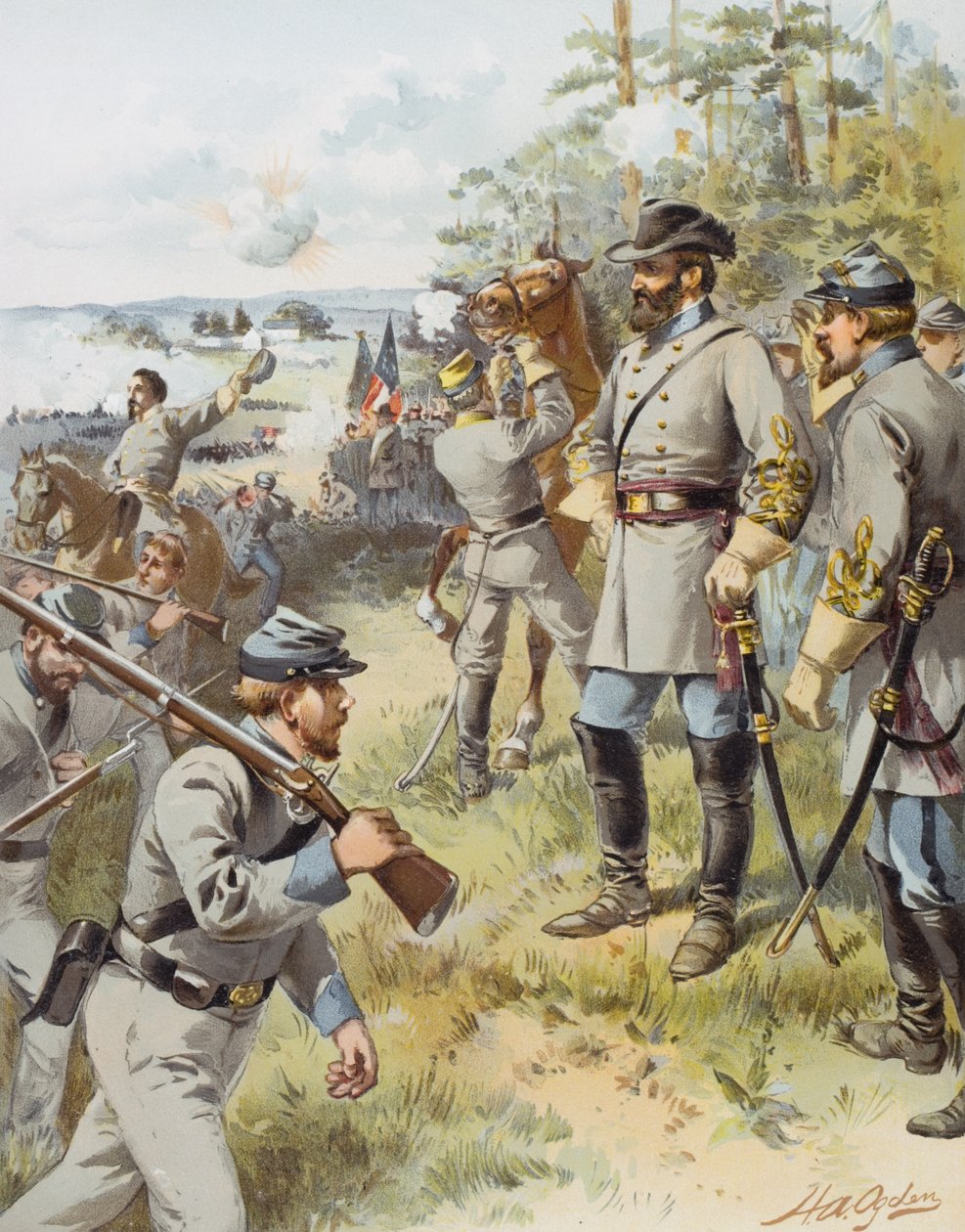 Stonewall Jackson tábornok a Bull Run első csatájában, 1861. augusztus 17-én alkotó: Henry Alexander Ogden
