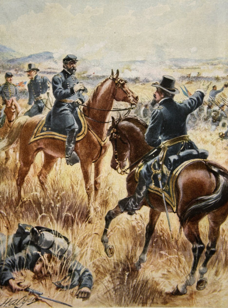 George Meade vezérőrnagy a gettysburgi csatában, 1863. július 2-án. alkotó: Henry Alexander Ogden