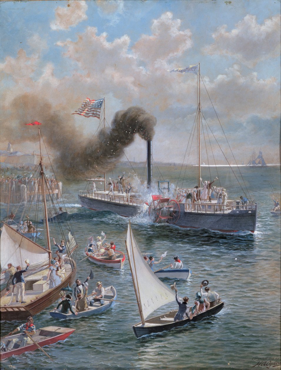 A Clermont, 1909 (guache és grafit papíron) alkotó: Henry Alexander Ogden