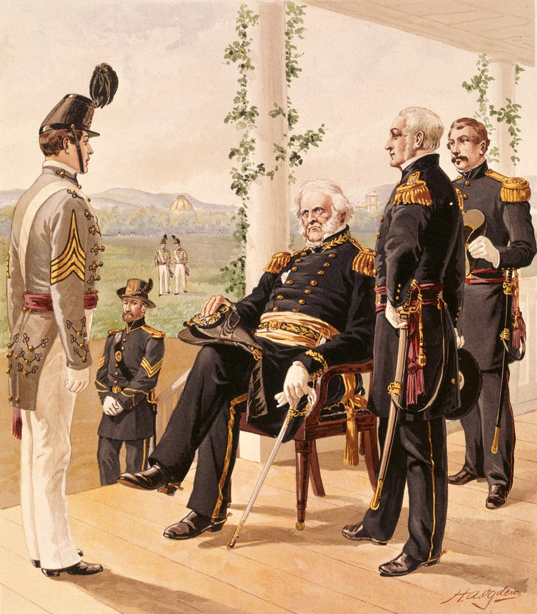 Az amerikai hadsereg egyenruhái, 1858-61, kiadó: G.H. Buek és Társulat, 1885 alkotó: Henry Alexander Ogden