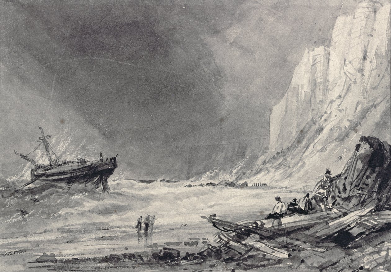 Egy roncs a Speeton Cliffsnél, Yorkshire (rajz) alkotó: Henry Barlow Carter