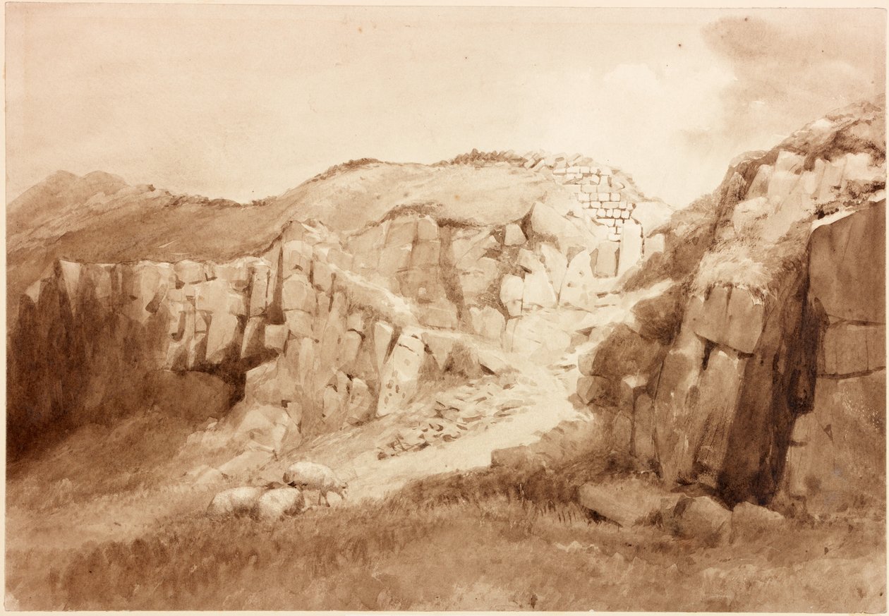 Macskalépcső (ceruza és akvarell papíron (kártyára ragasztva)) alkotó: Henry Burdon Richardson
