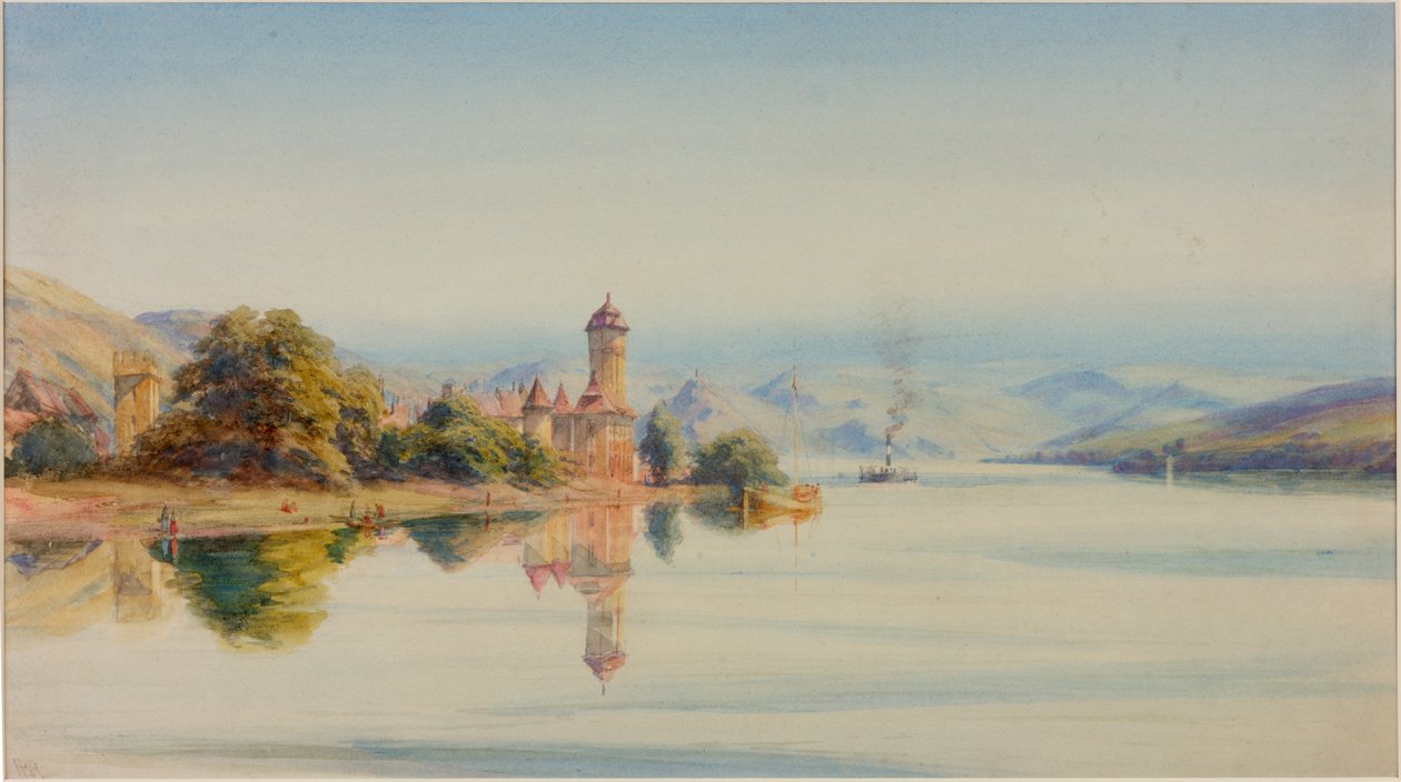 Stolzenfels (ceruza és akvarell papíron) alkotó: Henry Burdon Richardson