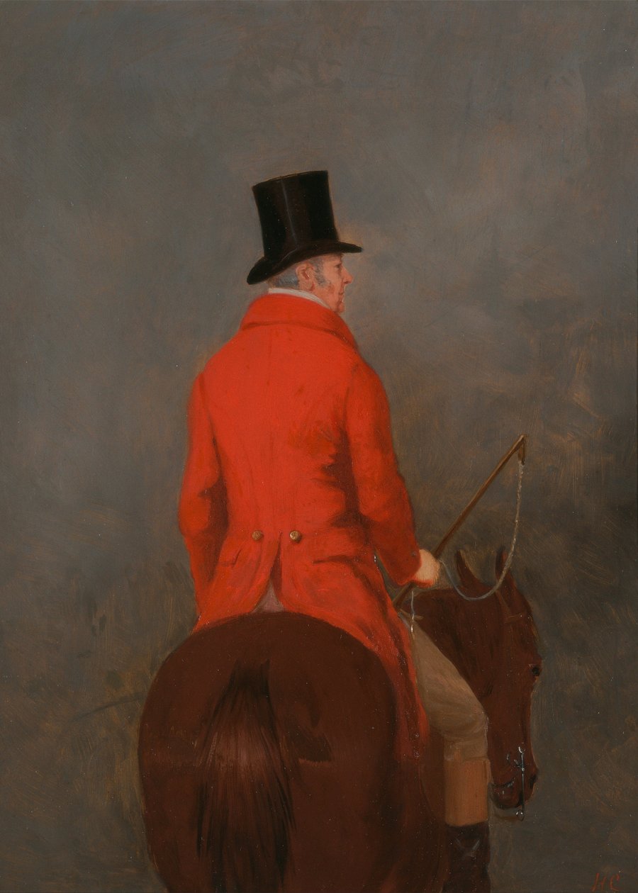 Thomas Cholmondeley, 1. Lord Delamere arcképe a vadászáról (tanulmány a The Cheshire Hunt című ... alkotó: Henry Calvert