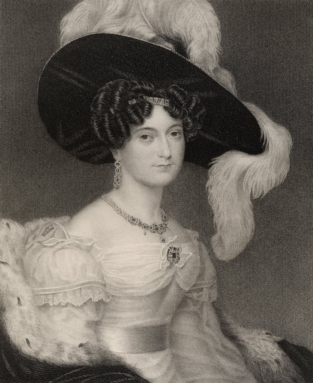 Victoria Maria Louis, Kent és Strathearn hercegnője, John Cochran (fl.1821-65) metszete, a National Portrait Gallery IV. kötetéből, 1835 körül megjelent alkotó: Henry Collen