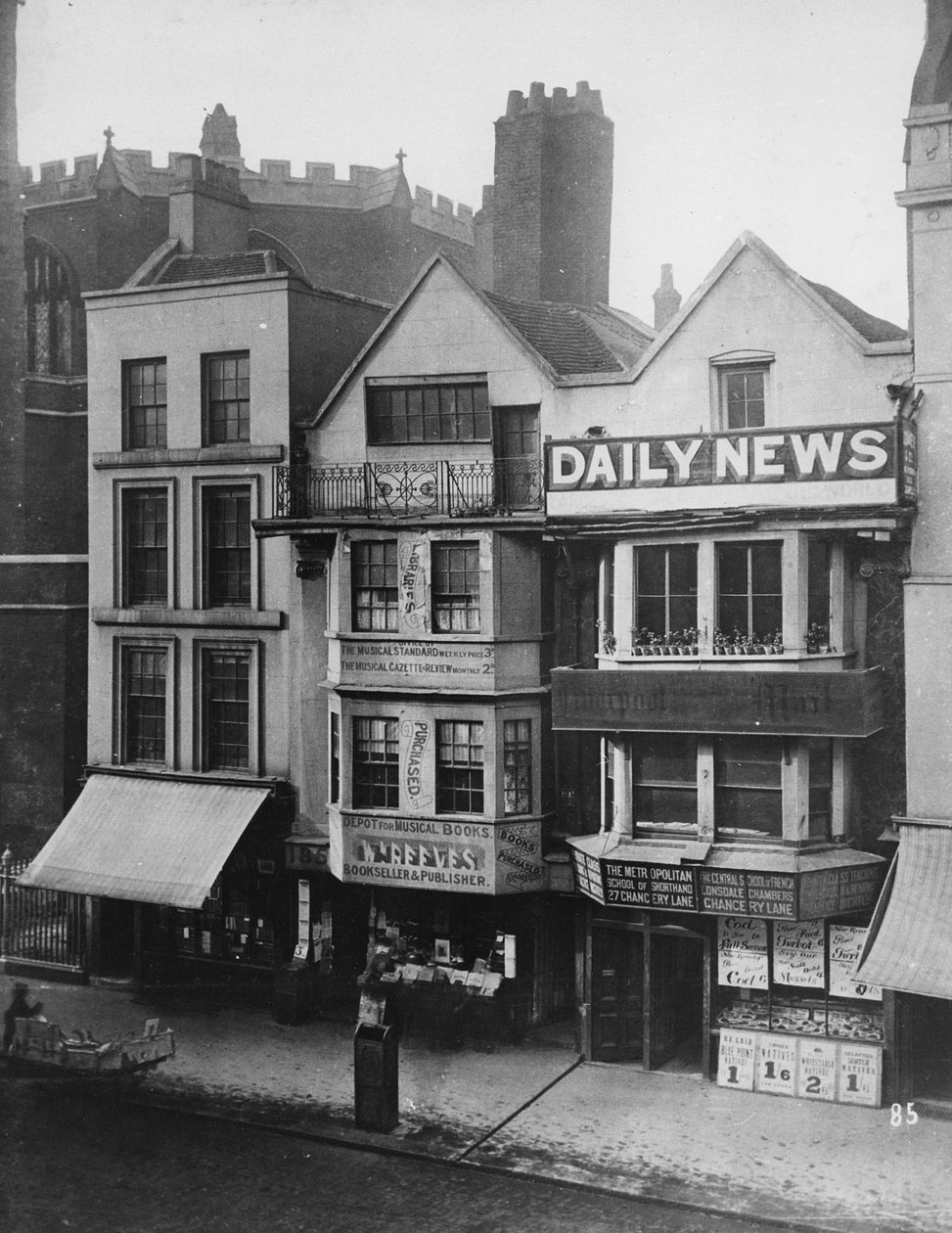 Régi házak, Fleet Street, 1884 körül alkotó: Henry Dixon