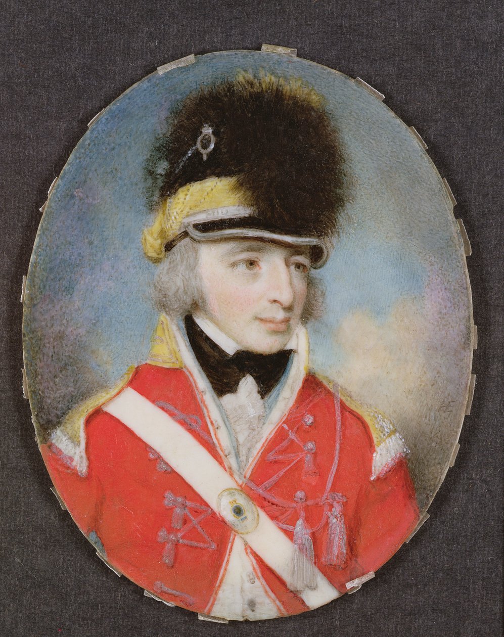 Egy ismeretlen tiszt miniatúrája, 1797 körül alkotó: Henry Edridge