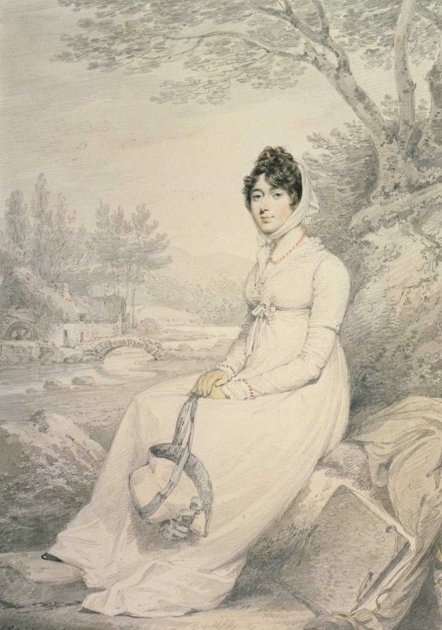 Hölgyportré, 1806 (ceruza és tus színes krétával, papír) alkotó: Henry Edridge