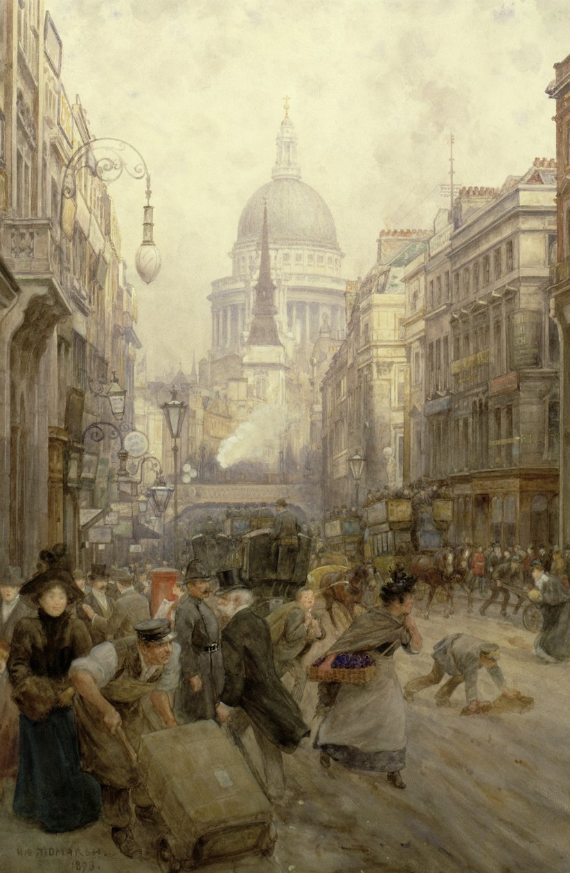 Fleet Street Keletre nézve, 1898 alkotó: Henry Edward Tidmarsh