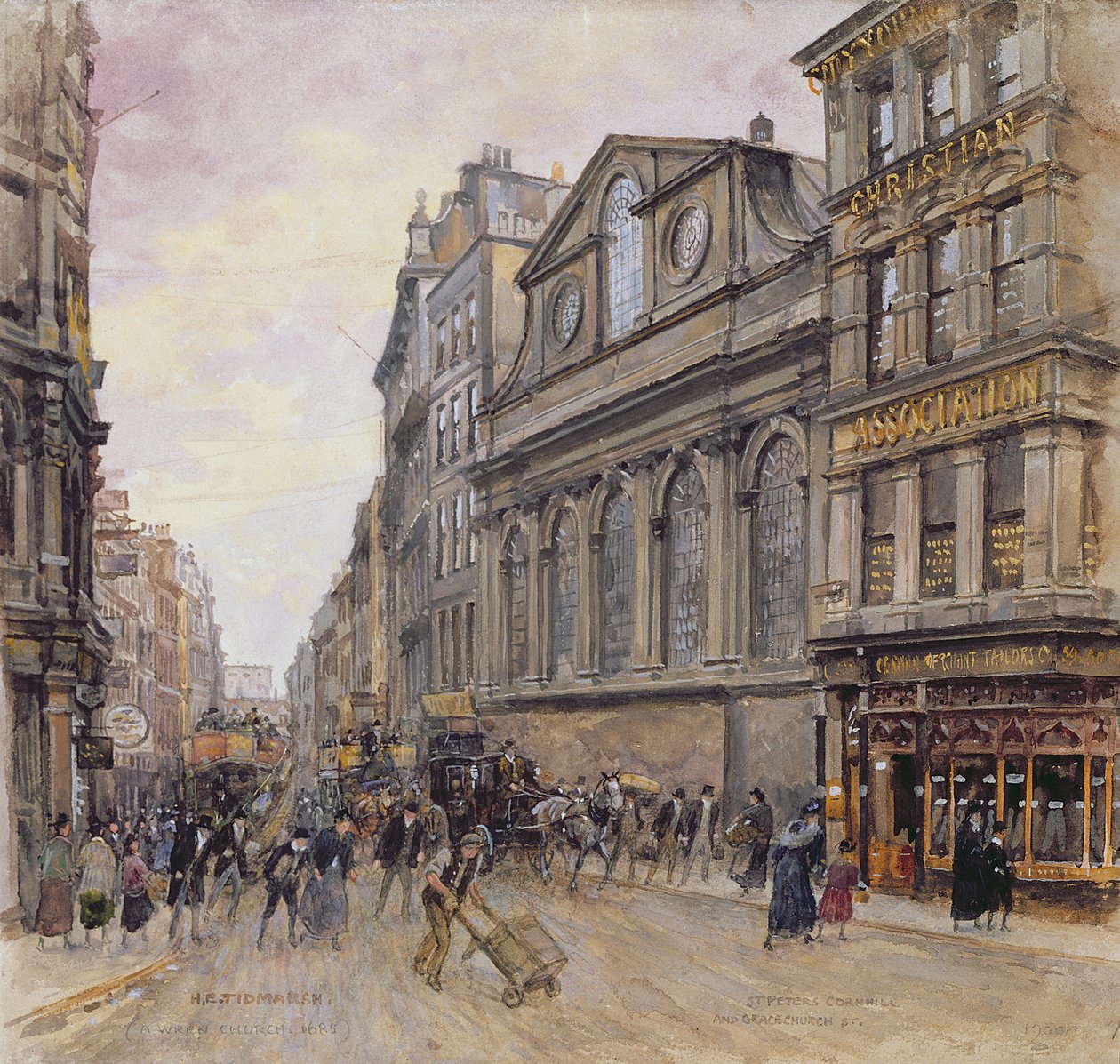 Szent Péter, Cornhill és Gracechurch Street alkotó: Henry Edward Tidmarsh