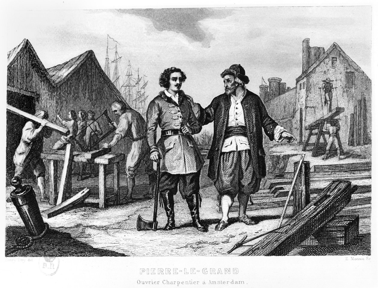 I. Péter cár (1672-1725) mint hajóépítő Amszterdamban alkotó: Henry Emy