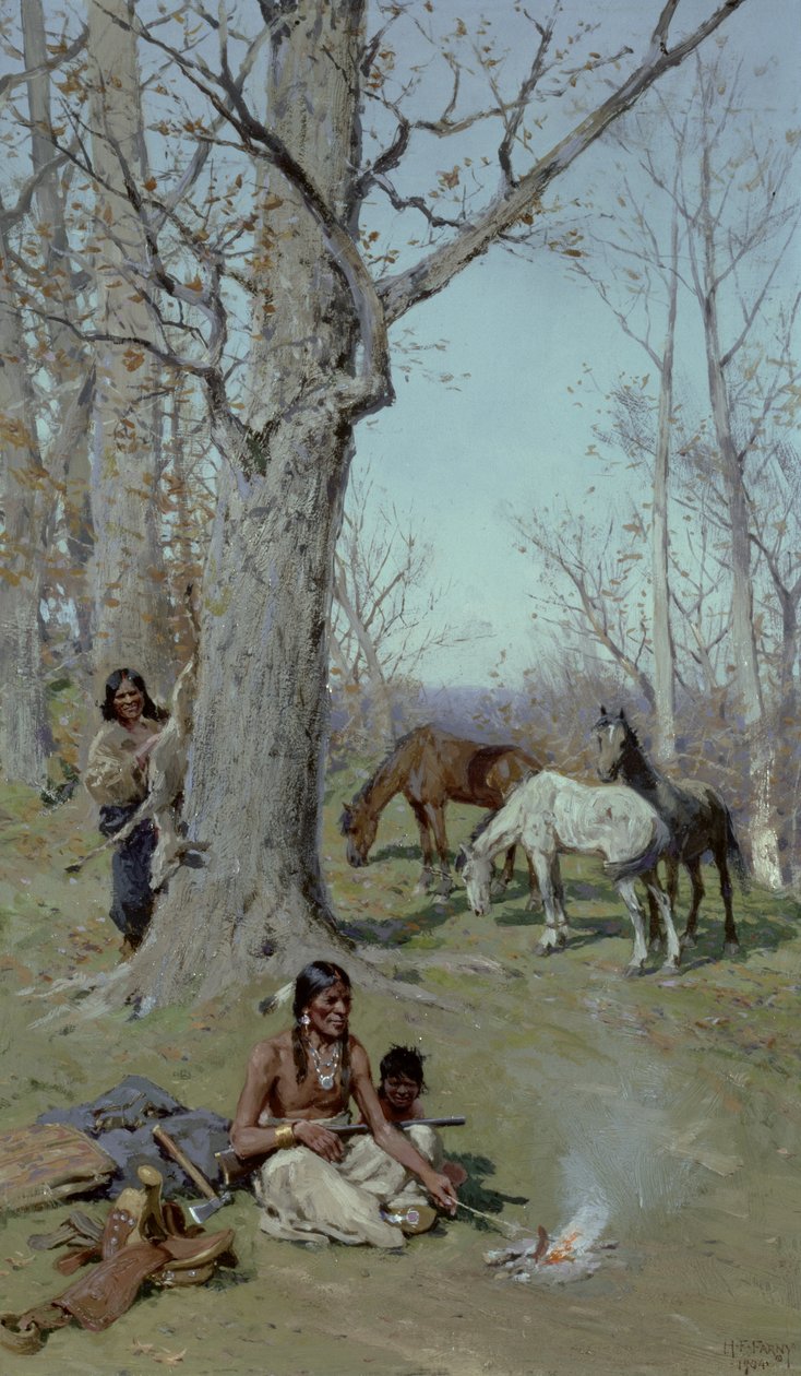 A fiú reggelije, 1904 alkotó: Henry Francois Farny